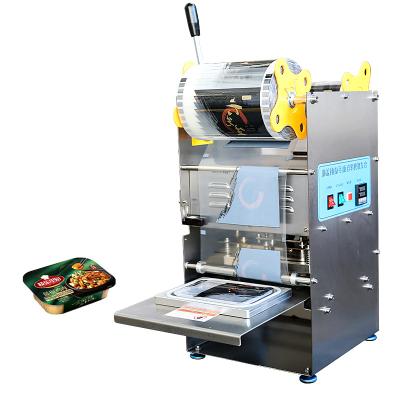 China Manual Fast Food Tray Sealer Sealing Machine Aluminum Tray Sealing Machine Heat Tabletop Food Fruit and Vegetable for sale