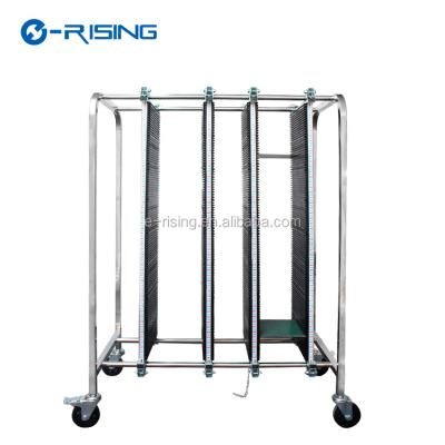 China Industrial Trolley SMT ESD PCB Trolley with Racks Stainless Steel Anti-Static Platform Hanging Industrial Four-Wheel Silver for sale