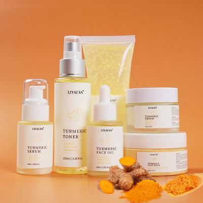 China Moisturizing Nourishing Whitening Private Label Facial Anti Acne Anti Aging Skin Care Set Organic Vegan Face Care Whitening Turmeric Skin Care Set for sale