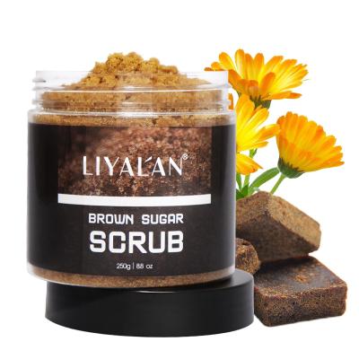 China Exfoliator OEM Private Label Face and Body Exfoliating 100% Natural Organic Brown Sugar Body Scrub Sea Salt Face Scrubs for sale