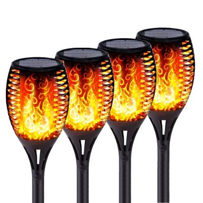 China Hot Sales 96 Garden Plant Solar Light Outdoor Led Solar Flame Torch Flickering Torch Light With Flickering Flame for sale