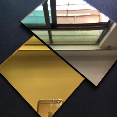 China Modern Wall Mirror 100x200x3mm Rectangle Plastic Acrylic Gold Reflects Not Easy To Broken Box Cutting In To Any Size for sale