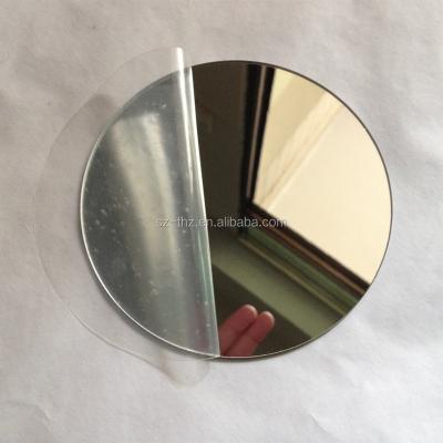 China Back With Glue Adhesive Round Acrylic Mirrors Diameter 100x2mm Plastic Silver Mirror With Back Glue Wall Sticker Adhesive Decor for sale