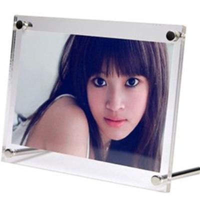 China Home Decor Crystal High Clear Photo Frame Creative Bedroom Decoration 5 Inch 165x129mm Rectangle Acrylic Magnets Picture Frame Home for sale