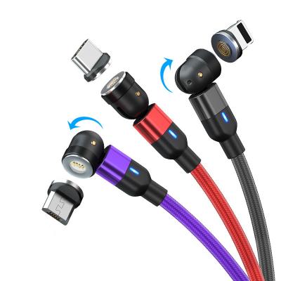 China Wholesale Mobile Phone Dual Function 180 Degree Bend and Data Cable 2.1A Magnetic LED Light USB Straight Cable for Phones for sale