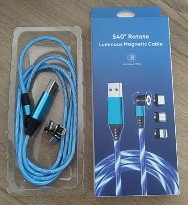 China Wholesale Led Mobile Phone Nylon Braided 180 Degree Rotated USB Cable For Micro Type C 3A Iphone Fast Charging Cable for sale