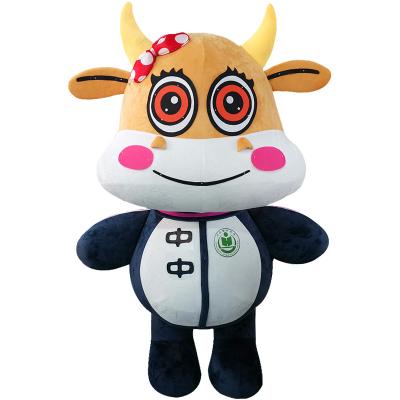 China Factory Price Soft Fur Velvet Cow Mascot Costume Eco-friendly Adult Animal Mascot Costume for sale