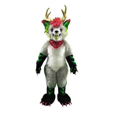 China Good Quality Plush Wolf Cartoon Mascot Costume Fursuit Animal Mascot Costume For Halloween Party for sale