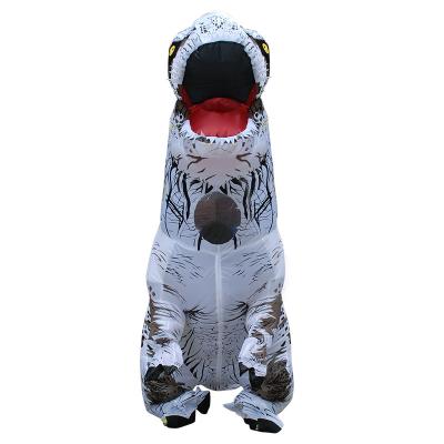 China Factory Direct White Inflatable Mascot Costume Stage Halloween Events Factory Mount Halloween Animal Apparel For Adult Air-Blown Funny Dinosaur Clothes for sale