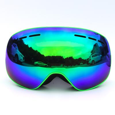 China Double Layer Professional Magnet Winter Fun Factory Ski Glasses Custom Anti-fog Skiing Glasses Frame TPU Glass PC for sale