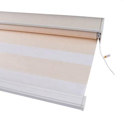 China Classic Beige Automatic Window Blind Wireless Blind Electric Curtain Motorized Automatic Curtain Drape for Smart Home for sale