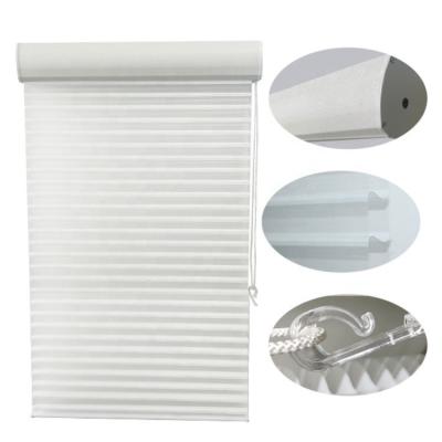 China Classic High Quality White Pleated Window Shades Shades With Fine Roller Shade Fabric And Roller Blind Pieces For Home Decor Modern Style for sale