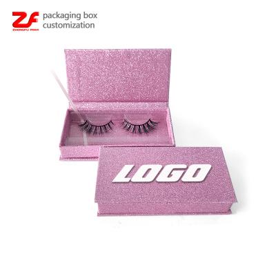 China Private Label Recyclable Collapsible Wick Lash Paper Boxes Vendor Rose Brand Custom Eyelash Packaging Box for sale