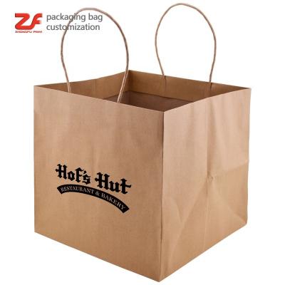 China 2021 Hot Sale Recyclable Food High Capacity Cheap Art Paper Bags Takeaway Gift Tote Bag for sale