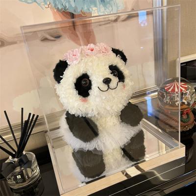 China High Quality Wholesale Durable Preserved Panda Flower Eternal Hydrangea Preserved Real White And Black Gift Box for sale