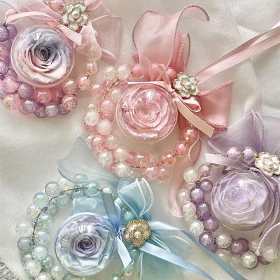 China Cute Durable Preserved And Eternal Cute Bowknot Ribbon Pearl Accessories Flower Pendants Charms for sale