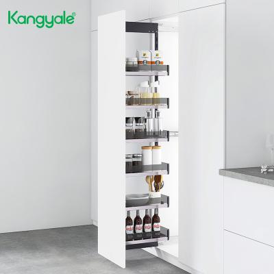 China Modern Kitchen Solutions KYL ML03C425L Tall Unit Full Pull Out Black Baksets With Soft Closing Sliders for sale