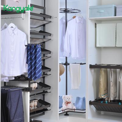 China CY0580B-3 Modern Closet Organizer Top-Mounted Rotating Trouser Hanger Rack For Corner Wardrobe Cabinet for sale