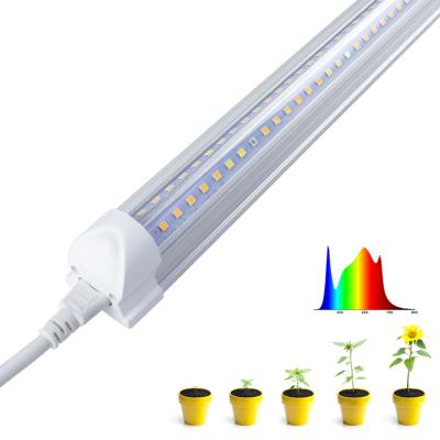 China Factory t8 t5 60/90/120cm high bright original v shape integrated linkable single row double row led grow light bulbs for sale