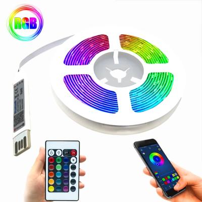 China DC5V USB Cable Residential Ribbon Lighting IR Remote Controller Decoration Bedroom Lamp RGB 5050 Led Strip Light for sale