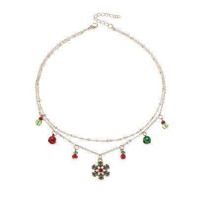 China BOHEMIA Layered Romantic Love Coloful Snowflake Inch 18k Gold Necklace Christmas Charm Cckunky Jewelry for sale