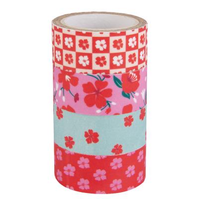 China Low Moq ANTISTATIC Single Sided Custom Printed Cute Washi Tape Flower Washi Masking Paper Tape for sale