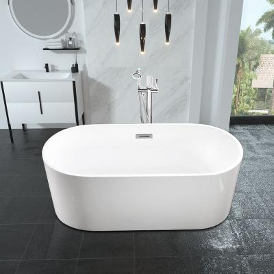 China 62 67 Inch Acrylic Cheap Oval Freestanding Porcelain Freestanding Bathtub for sale