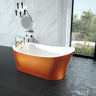 China Luxury 67 Inch Freestanding Gold Color Tub Bath for sale