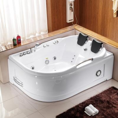 China Small freestanding corner whirlpool bath set two person bathtub for sale