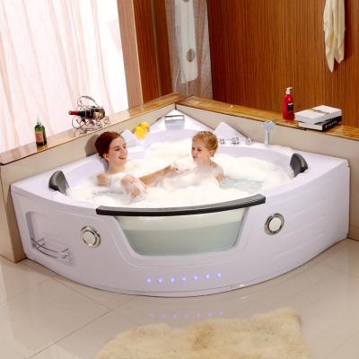 China Acrylic Corner Indoor Double Side Skirted Whirlpool Bathtub (Left Skirt) for sale