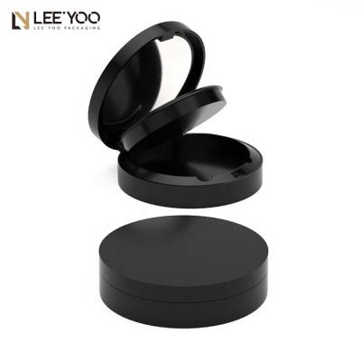 China PB-007 Luxury Matte Black Round Magnetic Compact Powder Case Recyclable for sale