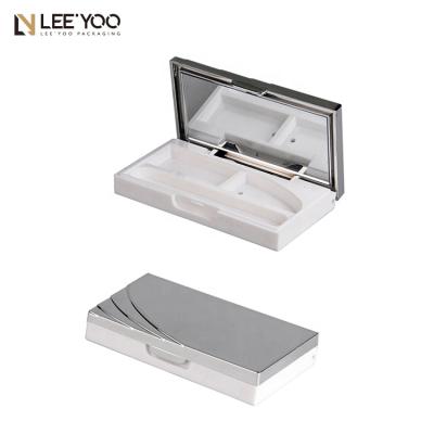 China PA-1014B2 Recyclable Silver Luxury Empty Eyeshadow Case Palette Eyeshadow Makeup Packaging for sale