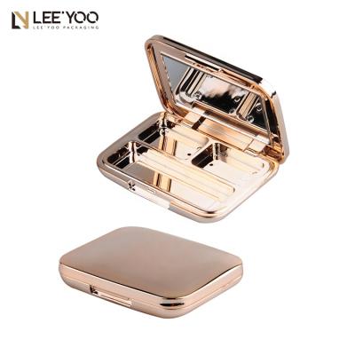 China Recyclable Makeup PA-1028 Empty Eyeshadow Container Eyeshadow Palette Packaging Gold for sale