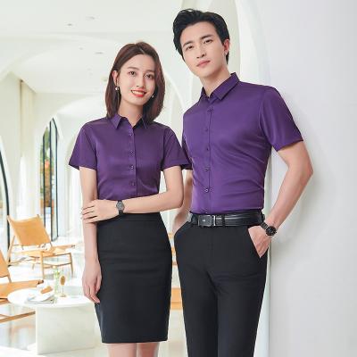 China High quality dress shirt 2021 hot new design anti-pilling polyester cotton men and women OEM factory for sale