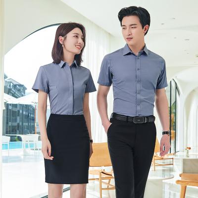 China Designer Slim Fit Mens Casual Short Sleeve Summer Anti-pilling Team Shirt For Men Formal Cotton for sale