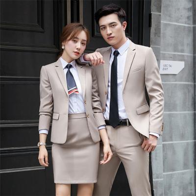 China Latest Fit Suit Breathable Slim Fit Business Formal Wedding 2 Piece Blazer Suit Set For Women Mens for sale