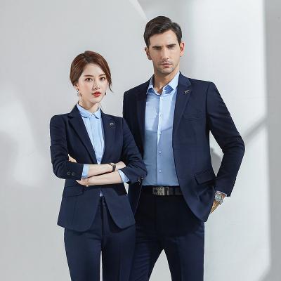 China Anti-wrinkle Ladies Fashion Jacket Blazer Office Suit With Pockets For Men Business Formal Work Wear for sale