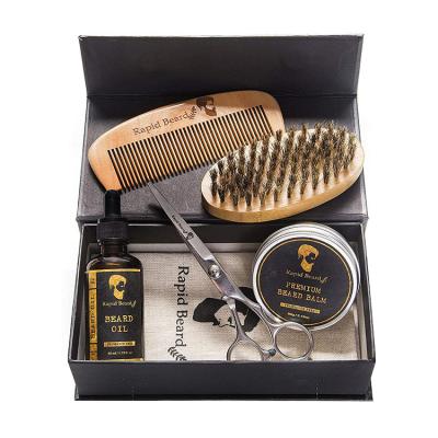 China Moisturizing Beard Oil 100% Natural Set Brand Includes Beard Oil Balm & Scissor Kit for sale