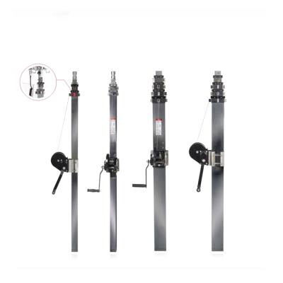 China 304 stainless steel manual winch (surface millor polishing) 6mtr powered telescopic mast with hand crank for sale