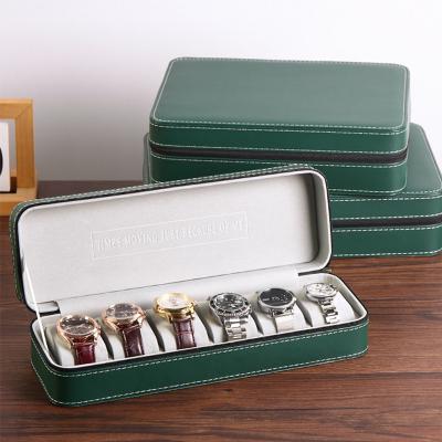 China Wholesale Fashionable Elegant Slot Storage Box 6 Slot Organizer Custom Logo PU Watches Box Luxury Leather for sale