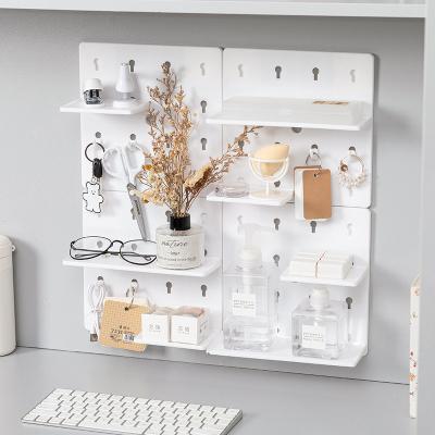 China pp casual pegboard for household use plastic bathroom kichen the living room study room display decorative pegboard for sale