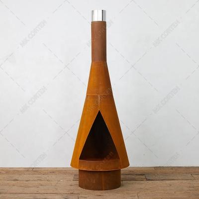 China Factory Stocked Directly Sell Design Metal Fireplace Garden Plug Wood Burning Outdoor Freestanding Fireplace for sale