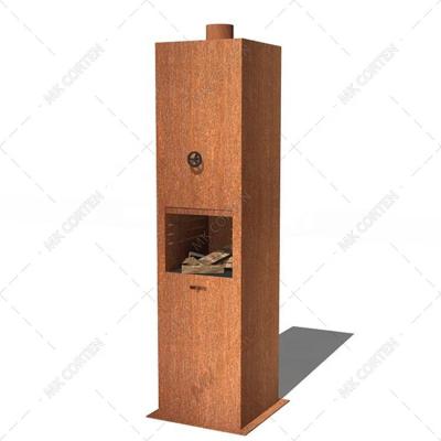 China Home Garden Decor Stocked Fire Place Customized Large Outdoor Corten Steel Wood Fireplace for sale