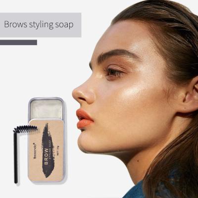 China OEM Waterproof Private Label Natural Eyebrow Shaping Soap Gel 3D Shaping Eyeliner Soap With Brush for sale