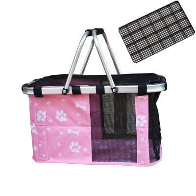 China Portable Teddy Bear Bag Portable Teddy Bear Basket Dog Cat Basket Mesh Cat and Dog Pet Suitcase for sale