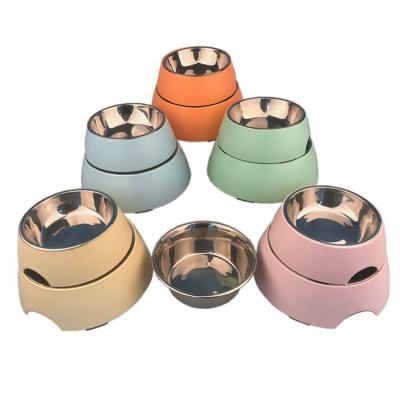 China Wholesale Best Selling Viable Cat Dog Food Bowl Simple Colorful Anti-Slip Durable Pet Melamine Stainless Steel for sale