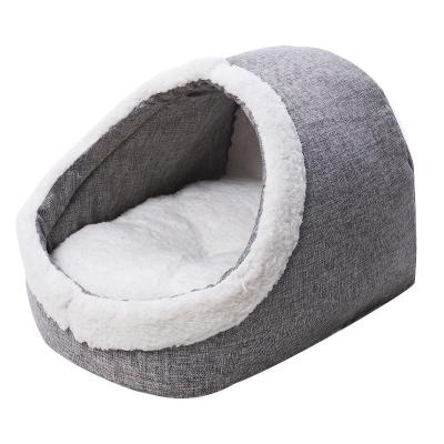 China Lamb Canvas Breathable Washable Comfortable Fleece Cat Dog Pet Bed for sale