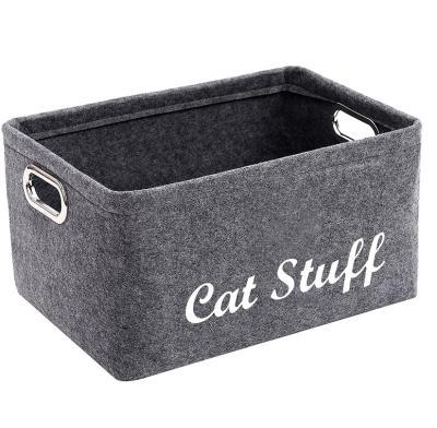 China Wholesale Folding Cloth Toy Storage Box Travel Large Dog Trapezoidal Storage Box With Handle Folding Basket Suitable For Dog for sale