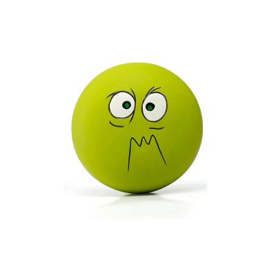 China Stocked Dog Toys Smiley Face Dog Balls with Squeaker Latex Pet Toys for Small and Medium Breed for sale