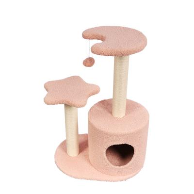 China New-design Durable Popular Lovely Star Moon Cat Tree Cat Scratching Frame Cat Toy Durable Sisal Fleece With Ball for sale